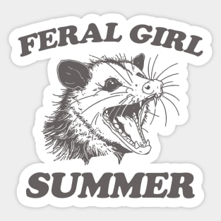 Opossum Feral Girl Summer Shirt, Y2K Iconic Funny It Girl Meme Sticker